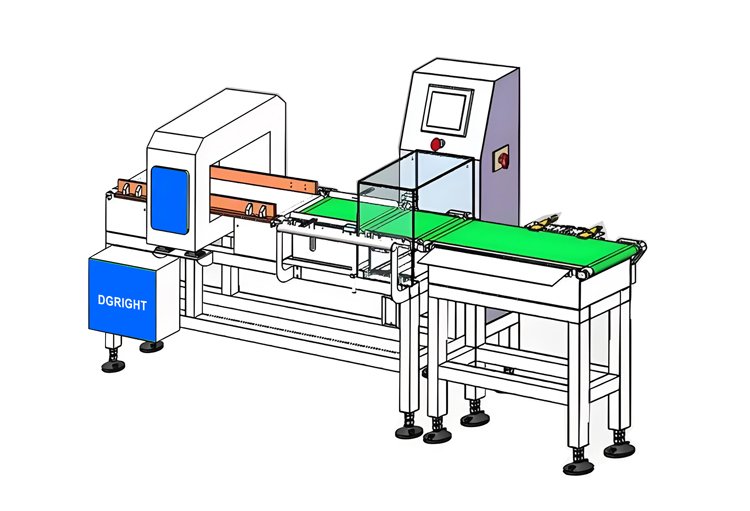 combined metal detector and checkweigher